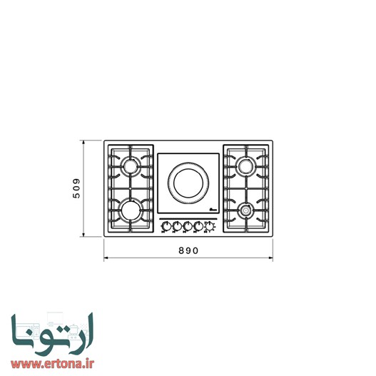 اجاق برقی و گازی بیمکث مدل 0026